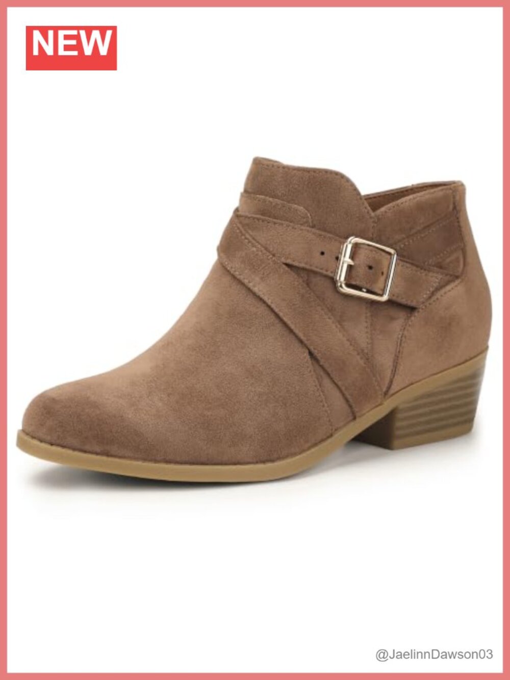 IDIFU Ankle Boots Low Chunky Heel Side Zipper Dress Booties